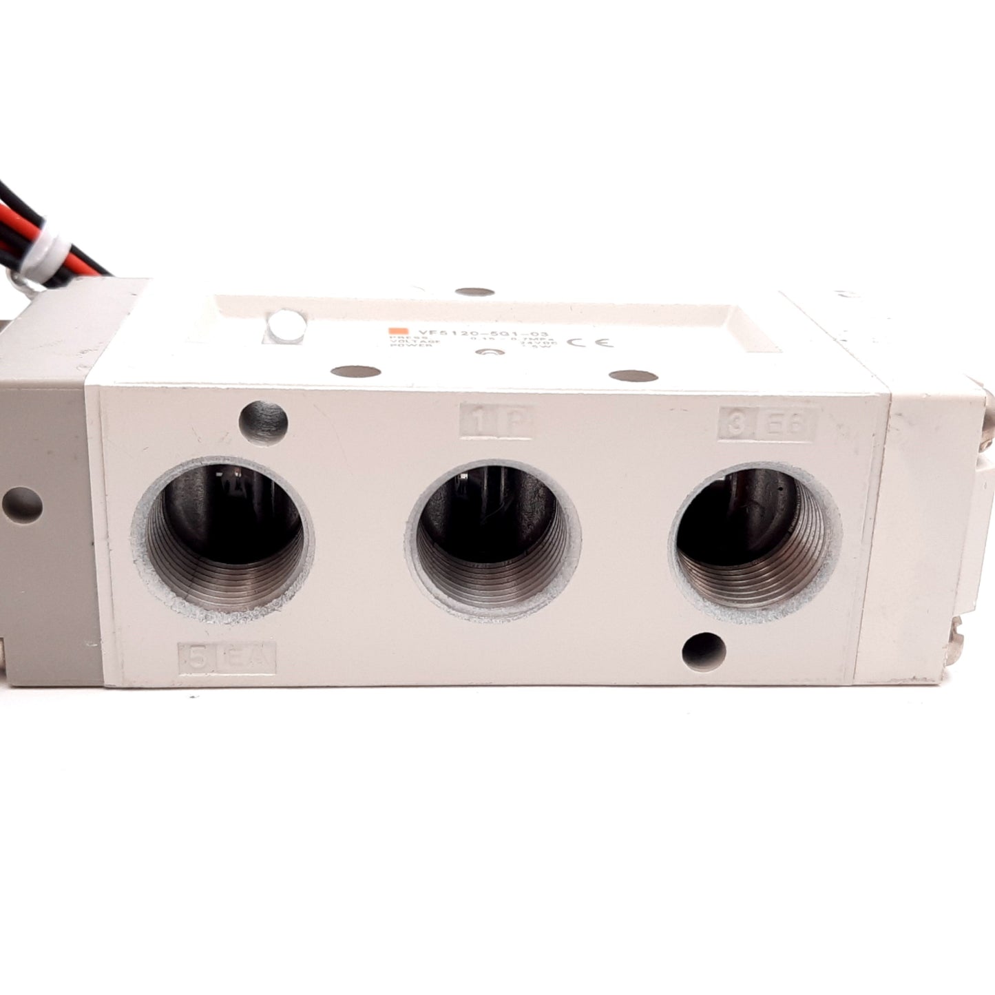 Used SMC VF5120-5G1-03 Solenoid Valve, 2-Position 5-Port, 24VDC, 0.15-0.7MPa, Rc3/8