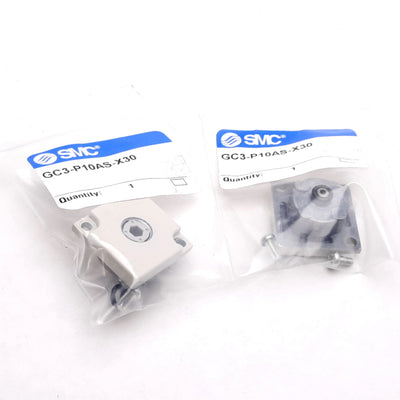 New Lot of 2 SMC GC3-P10AS-X30 Embedded Pressure Gauge Filler Block