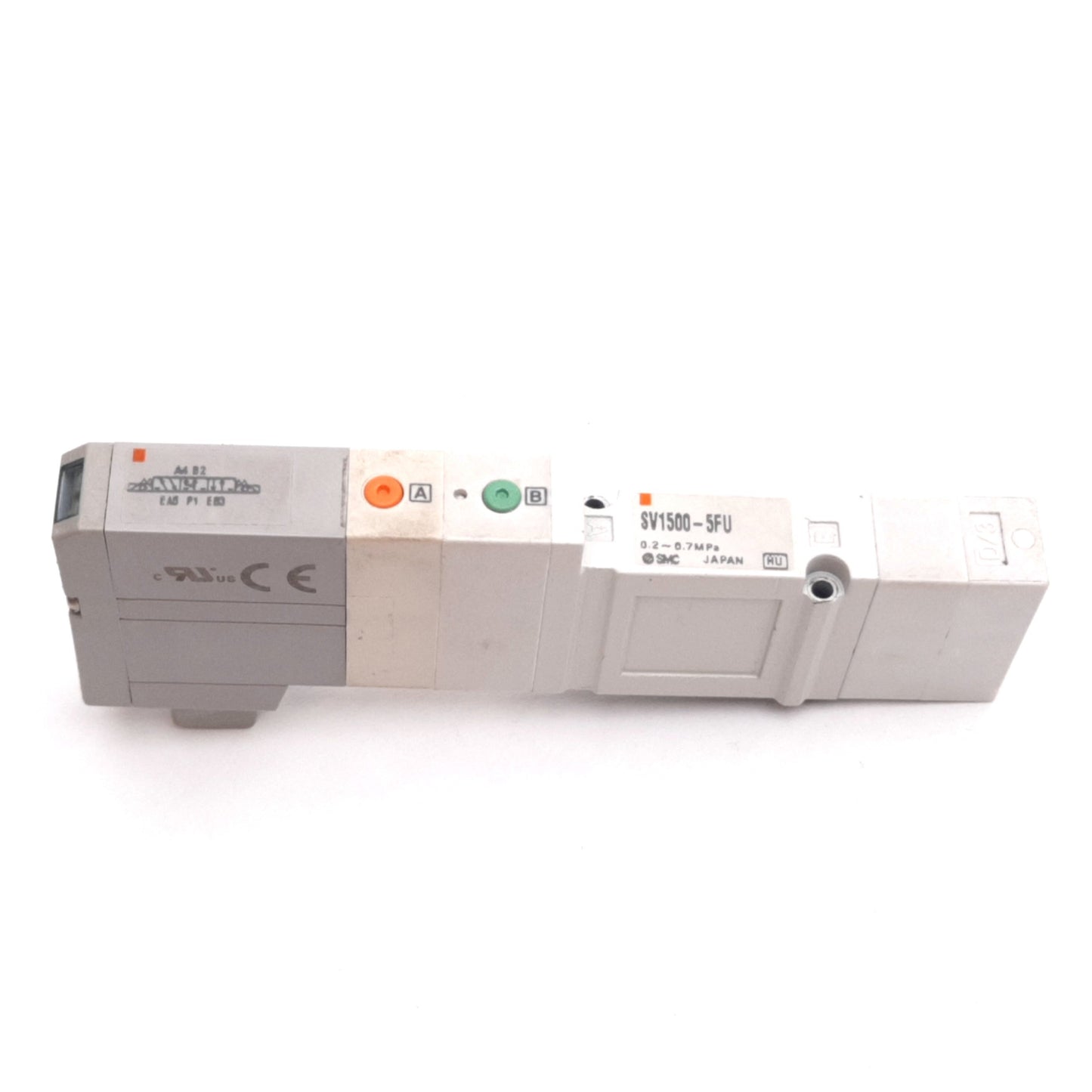 Used SMC SV1500-5FU Solenoid Valve, Double Solenoid, 3-Position 5-Port, 0.2-0.7MPa
