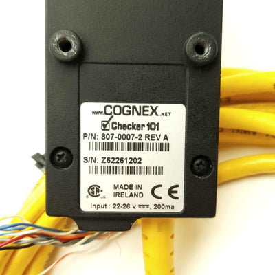 Used Cognex 807-0007-2 Rev A Checker 101 Camera/Sensor FOV@12" 5.3 x 4.1" USB 24VDC