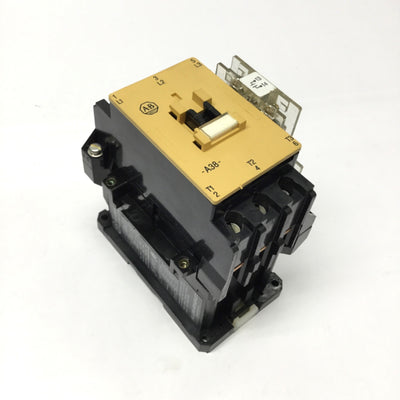 Used Allen Bradley 100-A38ND3 3-Pole Contactor 110/120VAC Coil, 600VAC 38A w/Aux N.O.