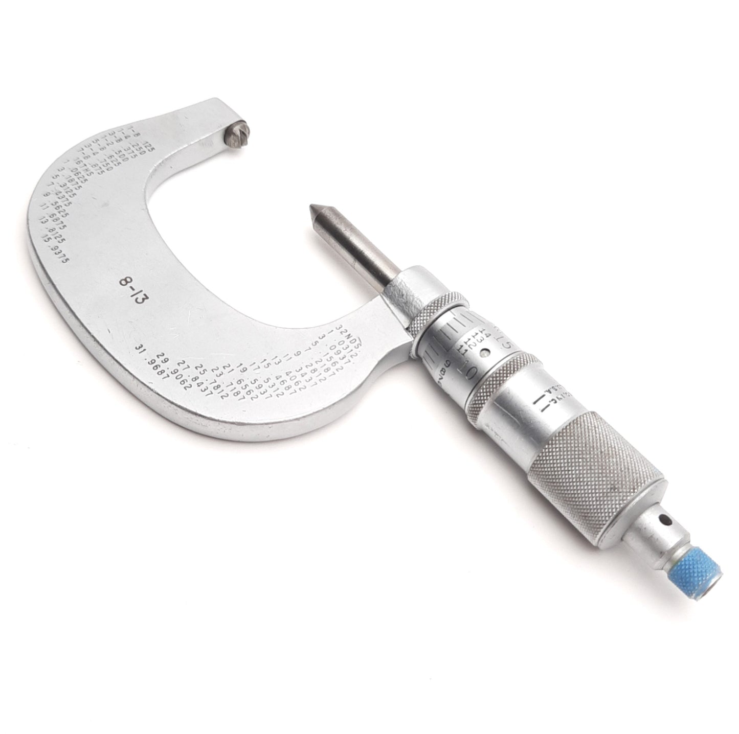 Used Scherr-Tumico No 8-13 Screw Thread Pitch Micrometer, 0.9" to 2" Range, 8-13TPI