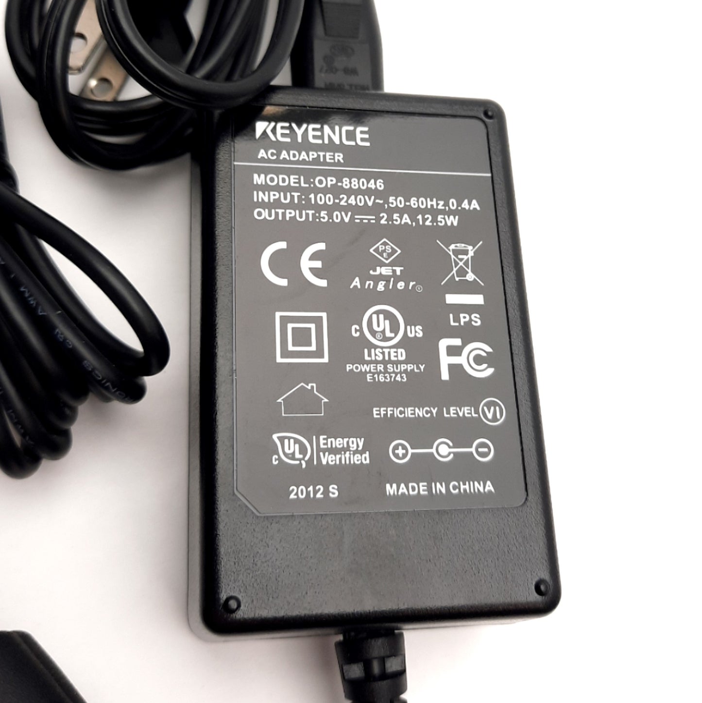 New – Open box Keyence OP-88046 Power Supply / AC Adapter 100-240V AC Input, 5V DC 2.5A Output