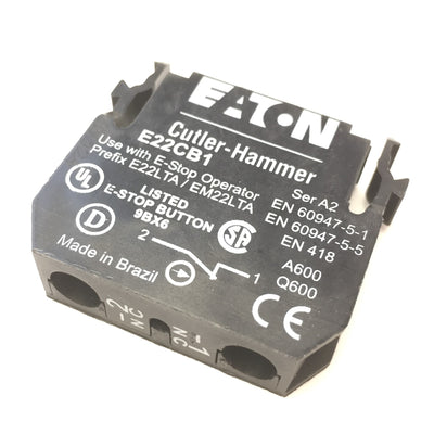 New Eaton Cutler-Hammer E22CB1 Switch Contact 1x NC SPST for E-Stop Operator