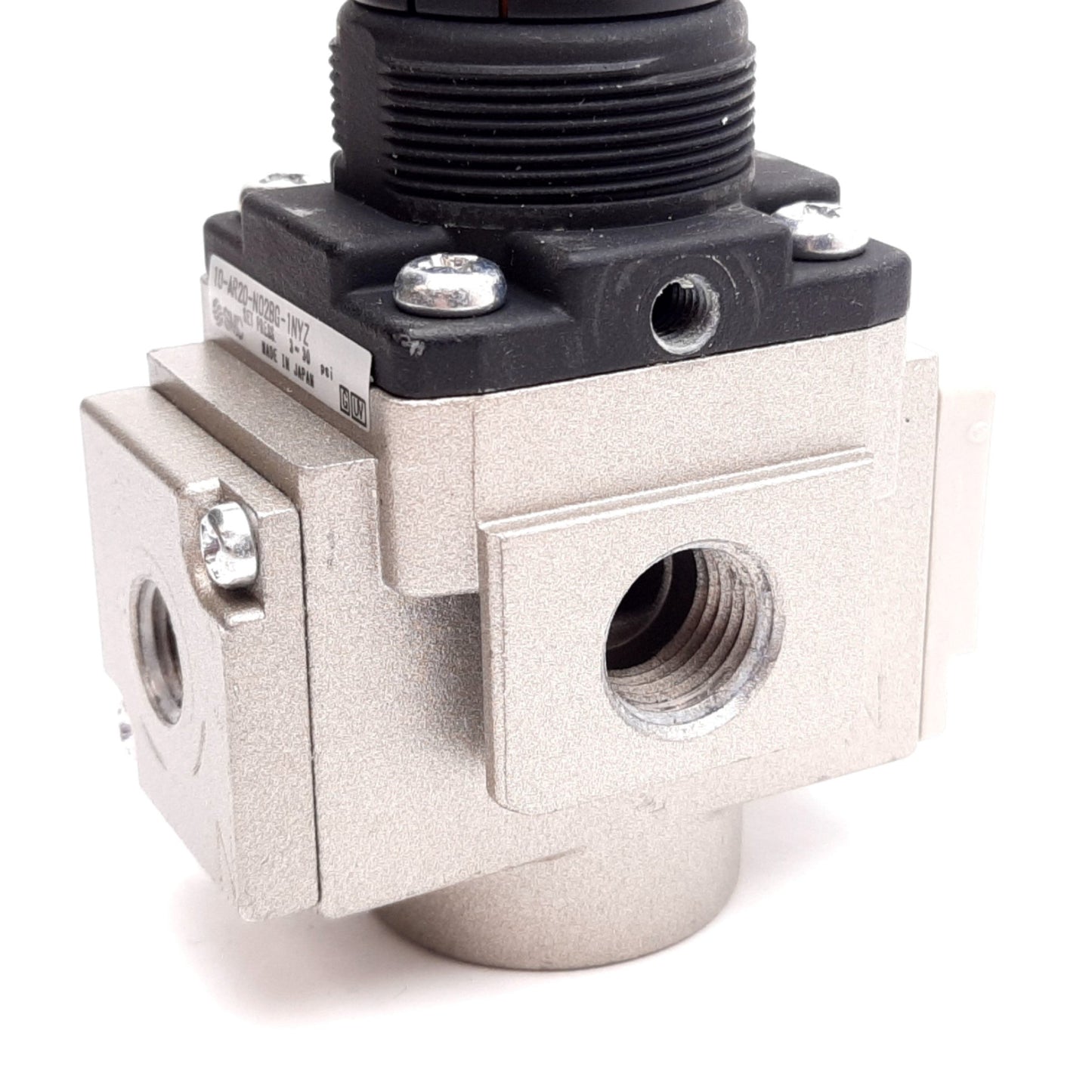 Used SMC 10-AR20-N02BG-1NYZ Air Regulator, Set: 3-30psi, Supply: 145psi, 1/4" NPT