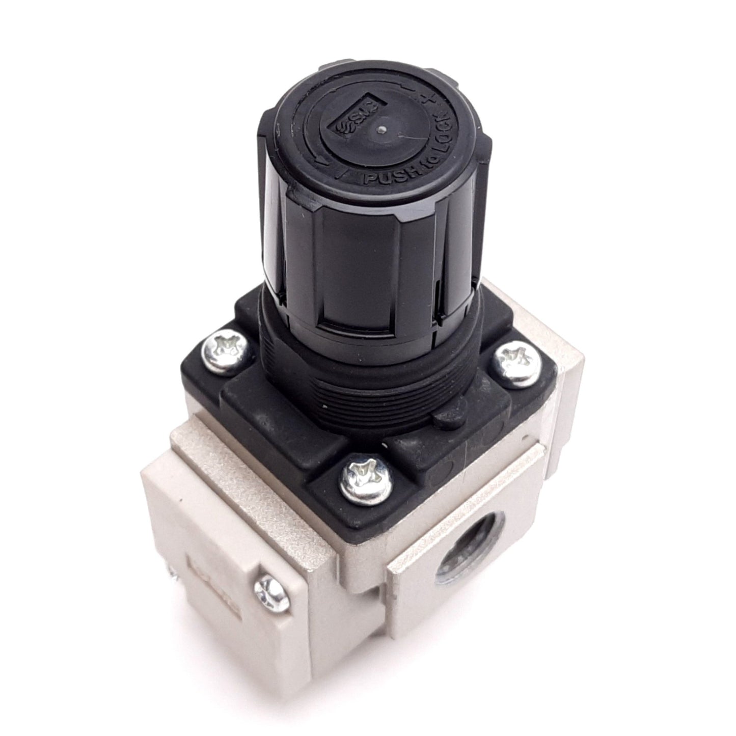 Used SMC 10-AR20-N02BG-1NYZ Air Regulator, Set: 3-30psi, Supply: 145psi, 1/4" NPT