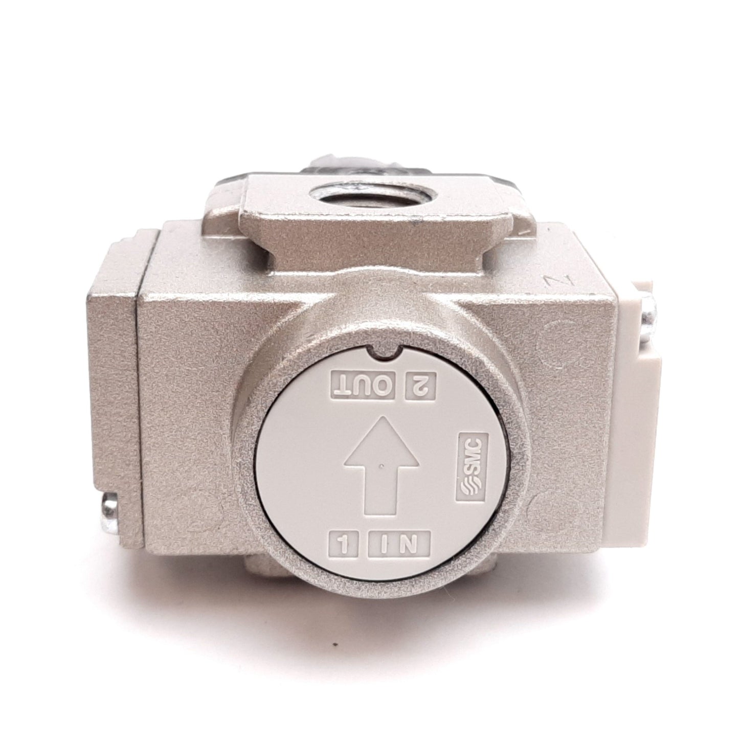 Used SMC 10-AR20-N02BG-1NYZ Air Regulator, Set: 3-30psi, Supply: 145psi, 1/4" NPT