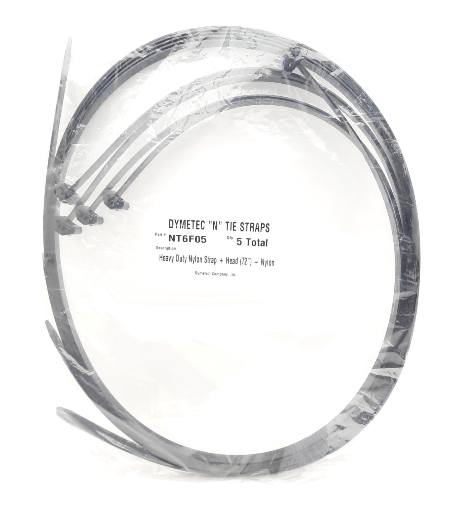 New Lot of 5 Dymetrol NT6F05 Heavy Duty Nylon Strap and Head 72" Cable Tie