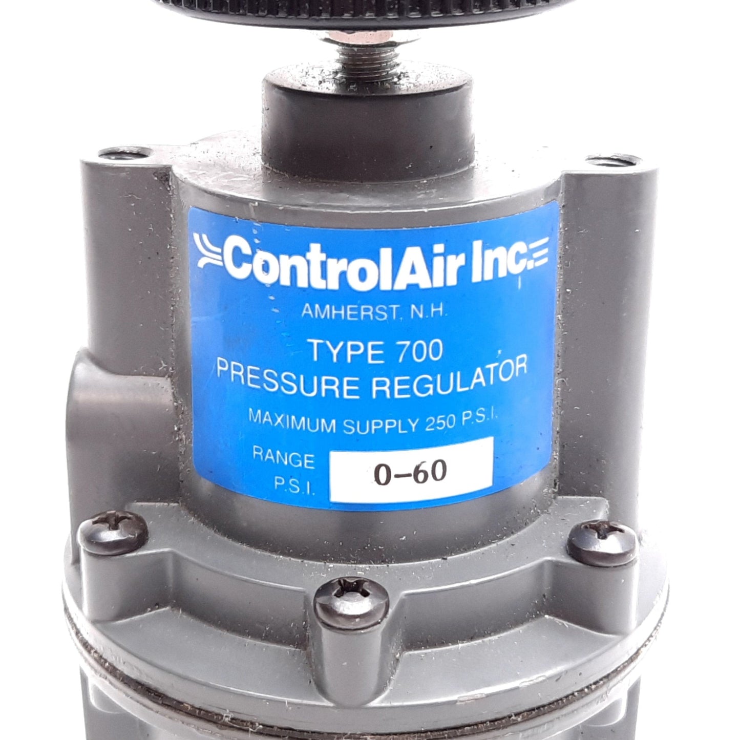 Used ControlAir Type 700 Pressure Regulator, Supply: 250psi Max, Output: 0-60psi