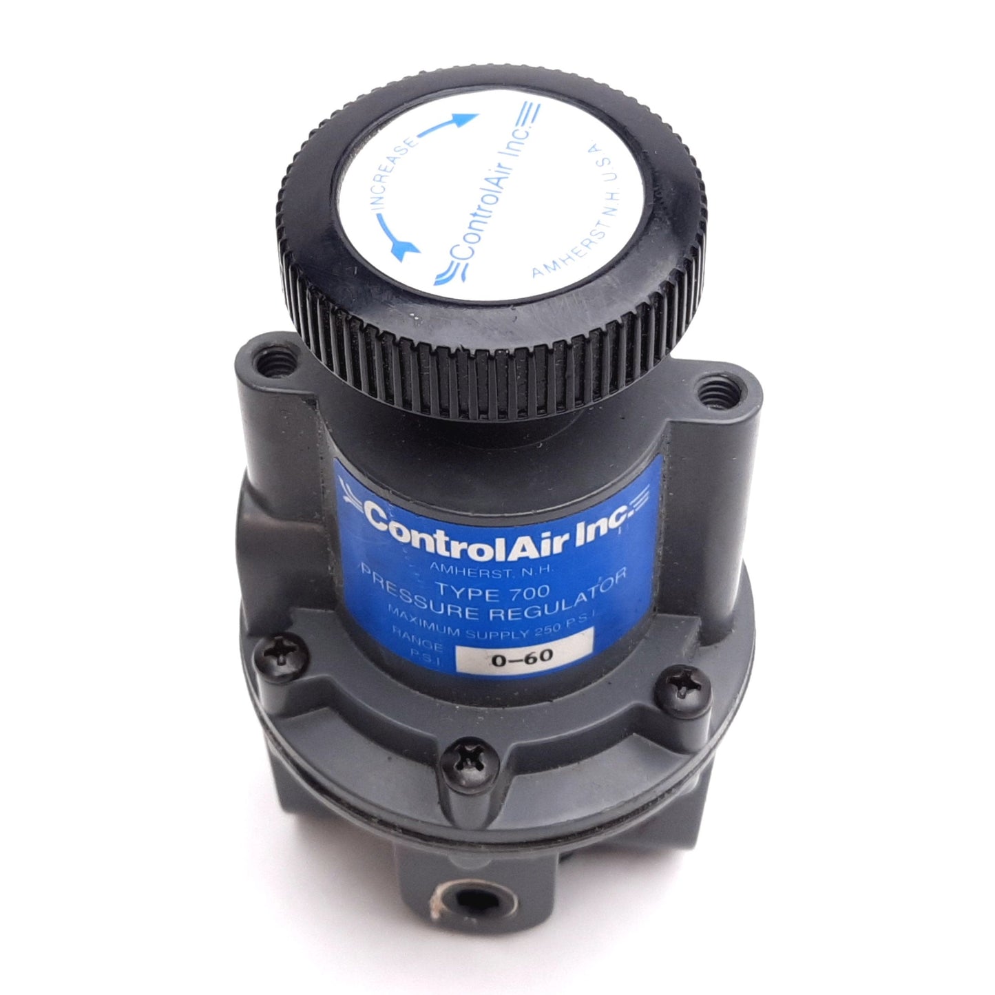 Used ControlAir Type 700 Pressure Regulator, Supply: 250psi Max, Output: 0-60psi