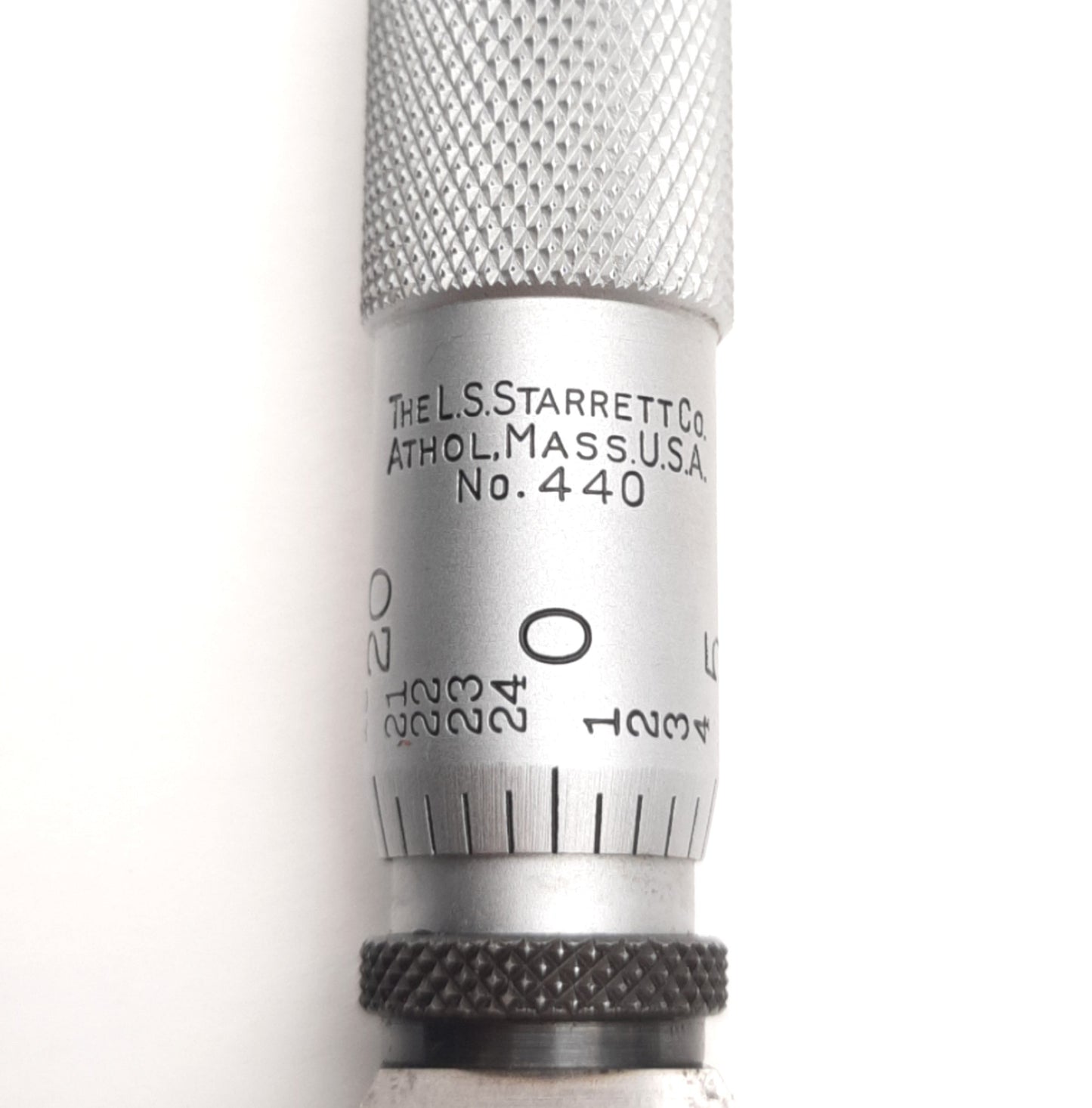 Used Starrett No. 440 Depth Micrometer, 2-1/2" Base, w/ 1" Needle & 3" Rod