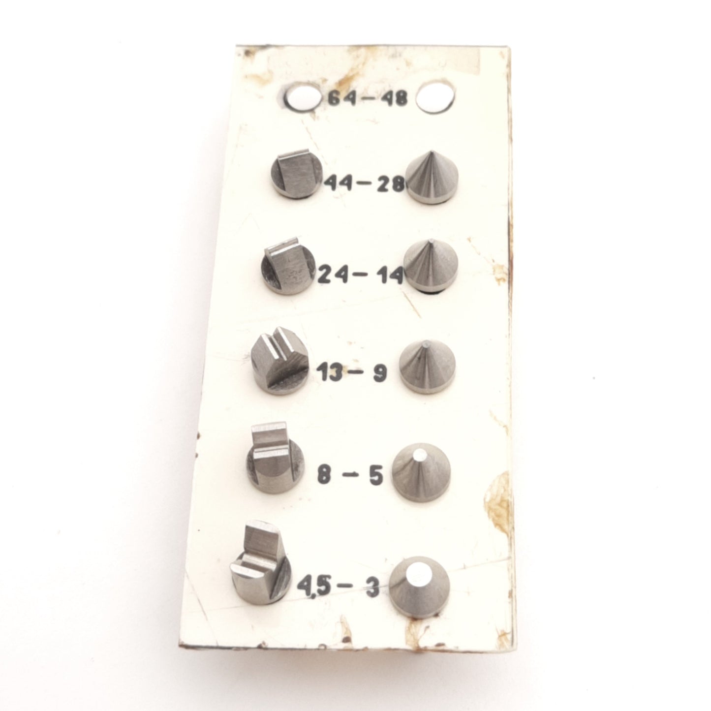 Used Fowler V-Anvil Set For Screw Thread Micrometers, ø0.138" x 0.609" Root