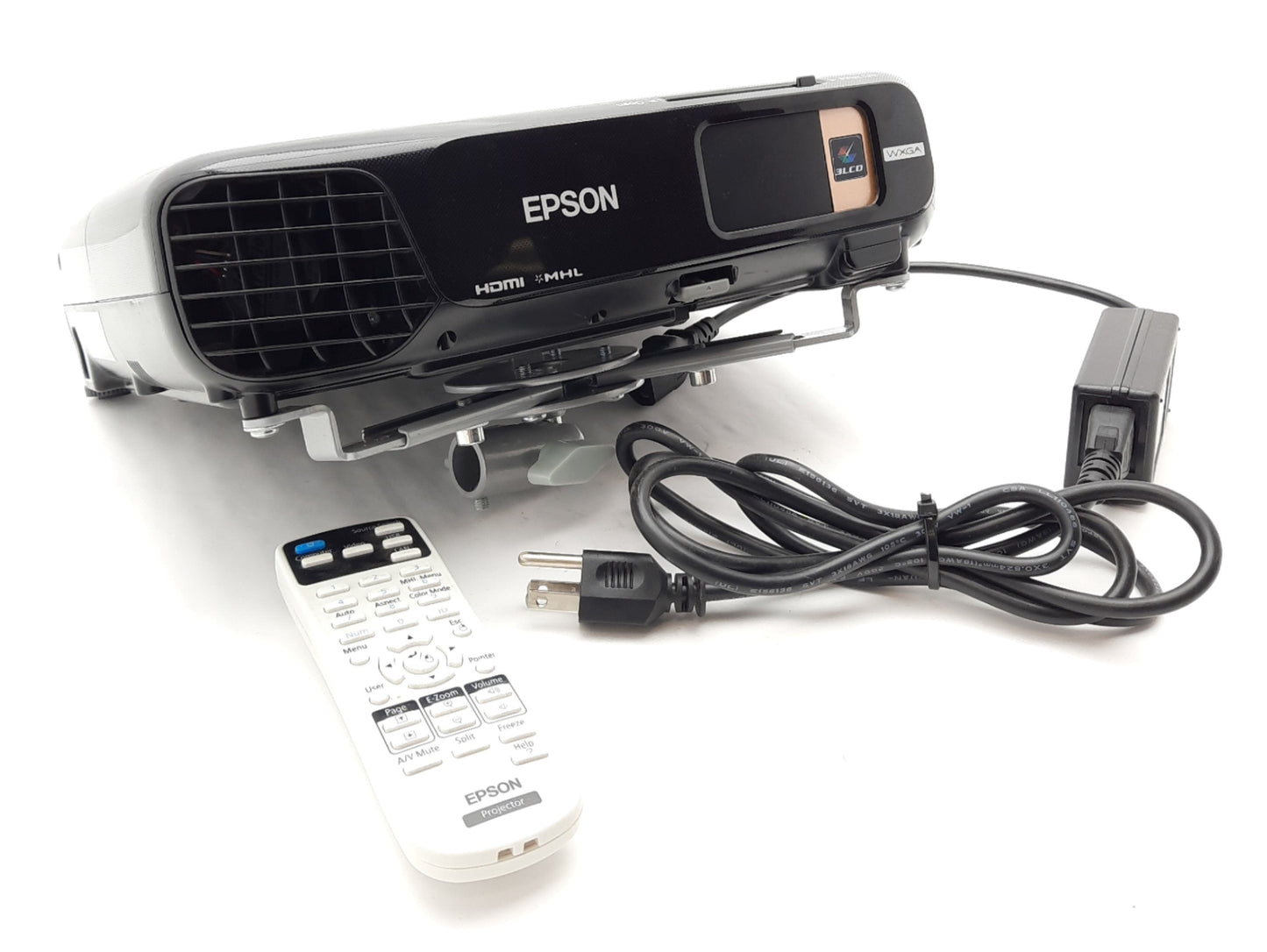 Used Epson EX7235 Wireless HD LCD Projector W/Mount 1280 x 800, 10 Bit, 100-240VDC