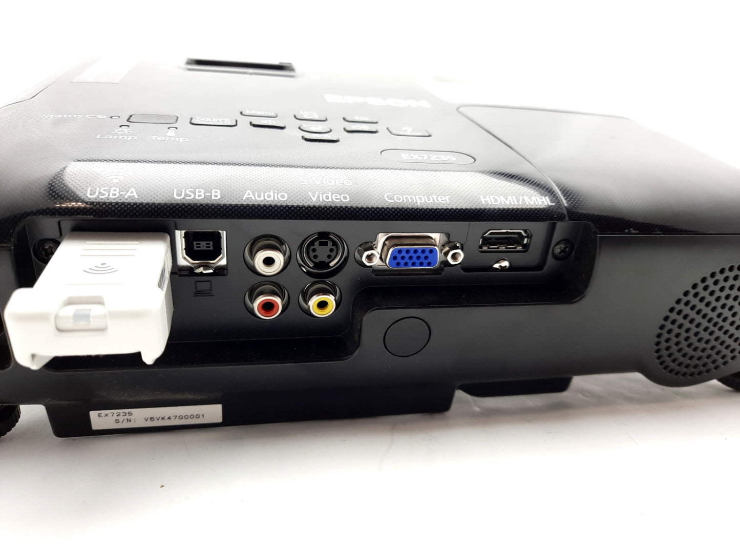 Used Epson EX7235 Wireless HD LCD Projector W/Mount 1280 x 800, 10 Bit, 100-240VDC