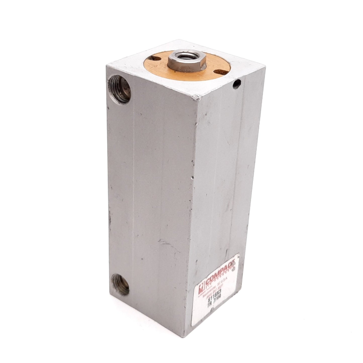 Used Compact S118X3 Pneumatic Cylinder, Bore: 1-1/8", Stroke: 3", 250psi, 1/8" NPT