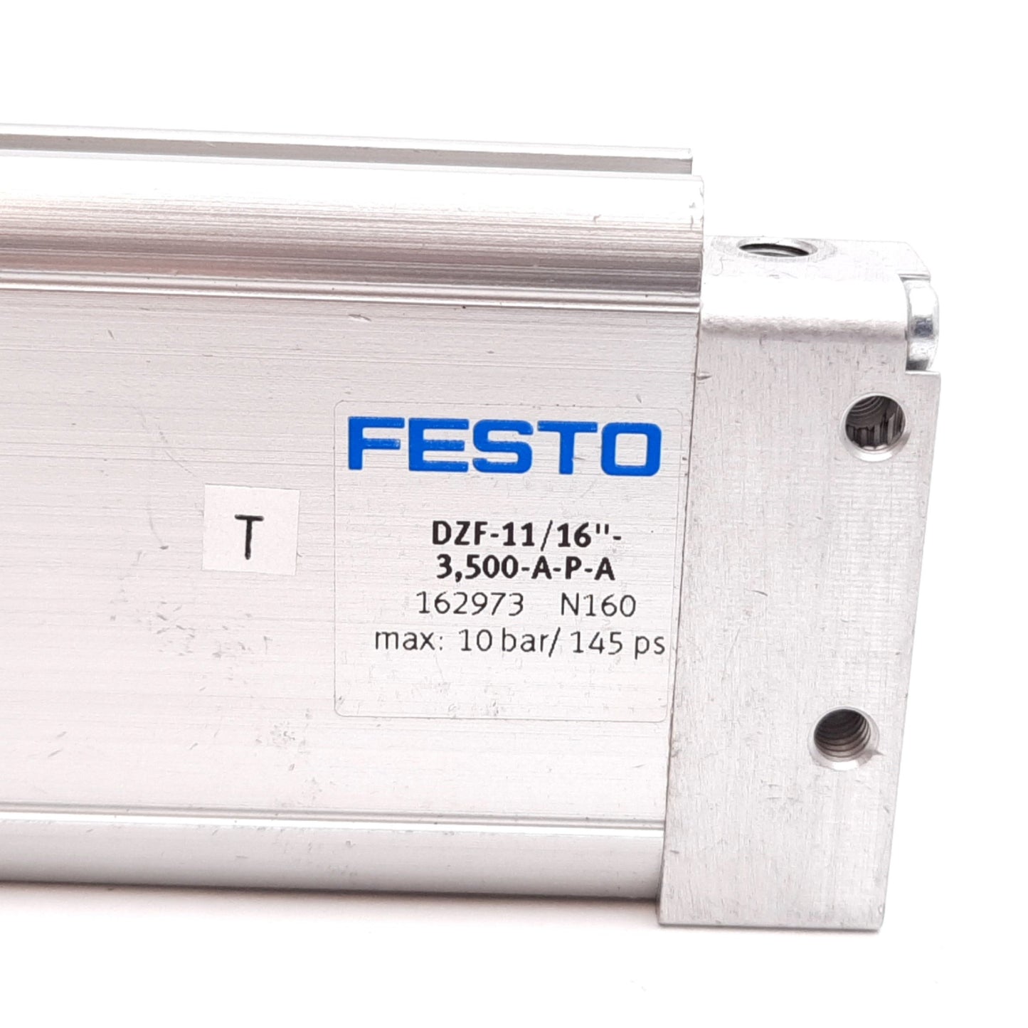 Used Festo DZF-11/16"-3,500-A-P-A Pneumatic Flat Cylinder, Bore: 11/16", Stroke: 3.5"