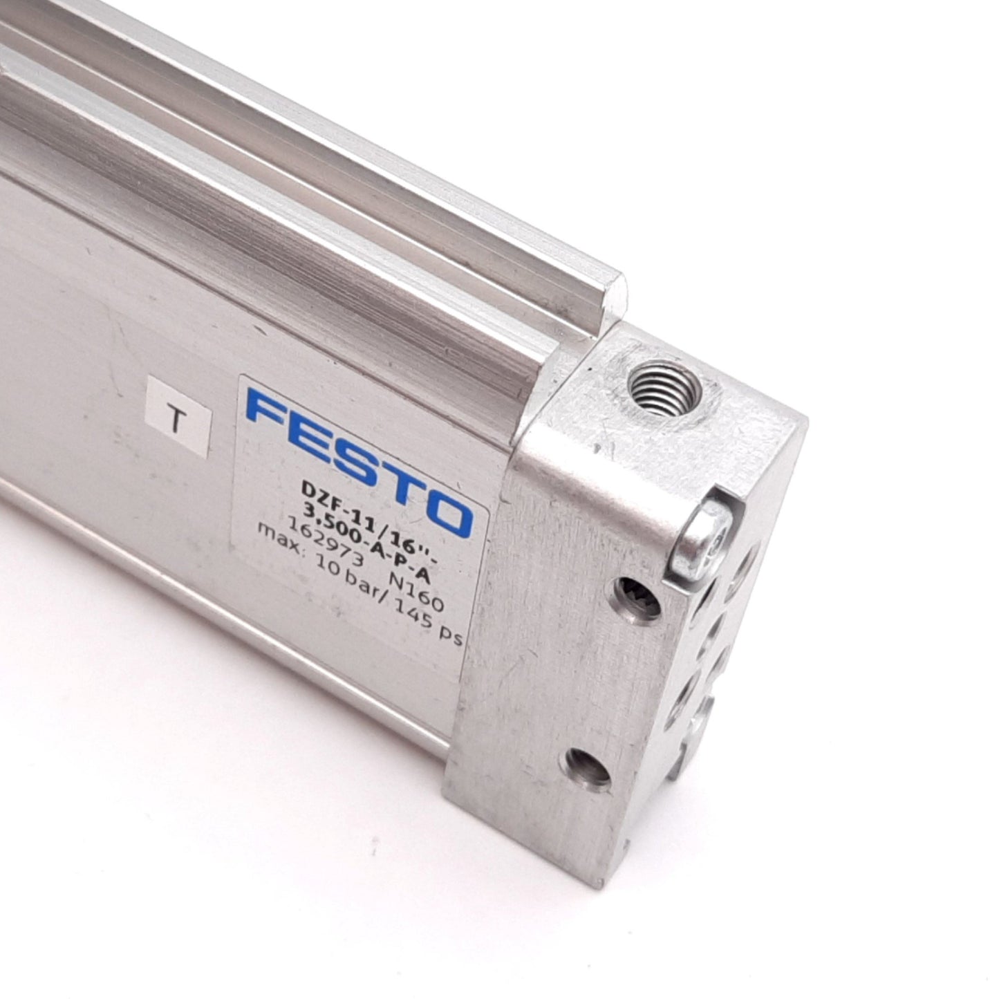 Used Festo DZF-11/16"-3,500-A-P-A Pneumatic Flat Cylinder, Bore: 11/16", Stroke: 3.5"
