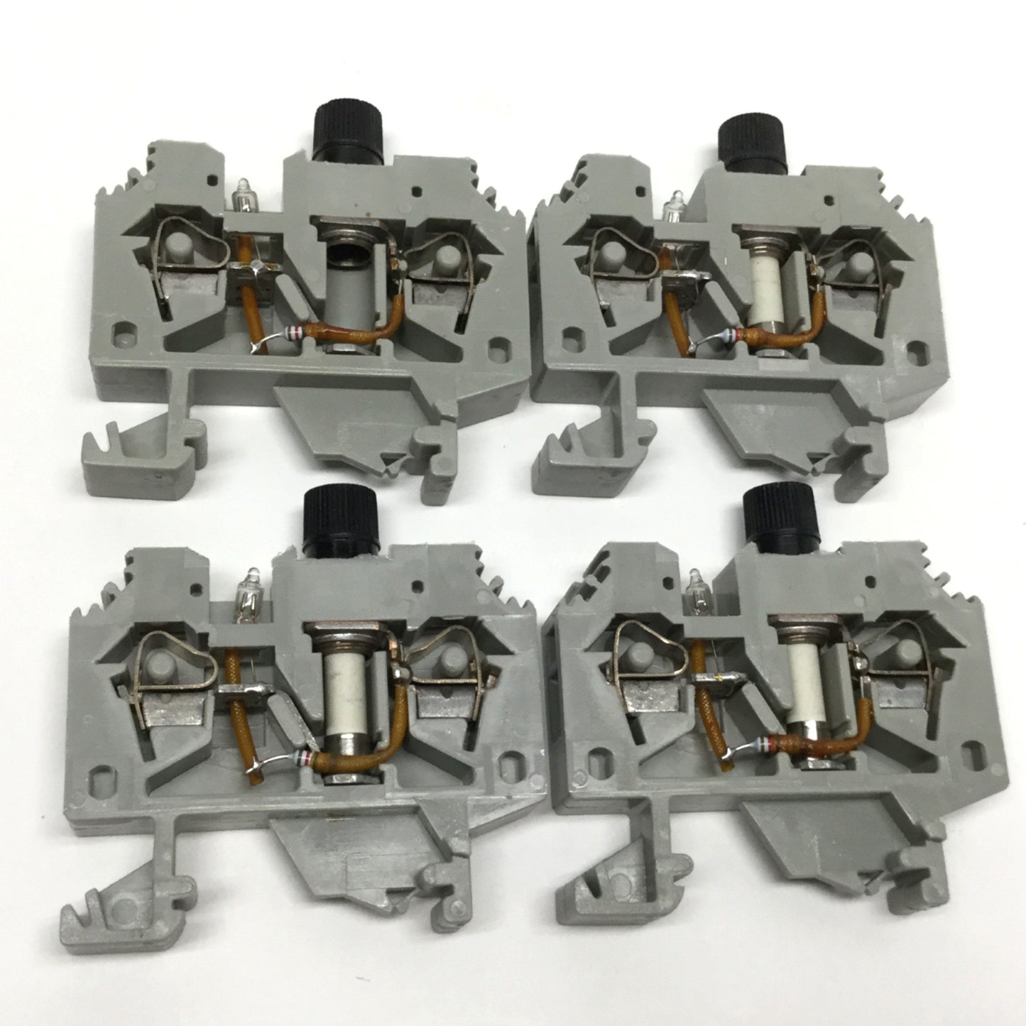 Used Lot of 4 Wago 282-128/281-418 Fuse Holder Terminal Block 1/4" x 1-1/4" 250V 10A