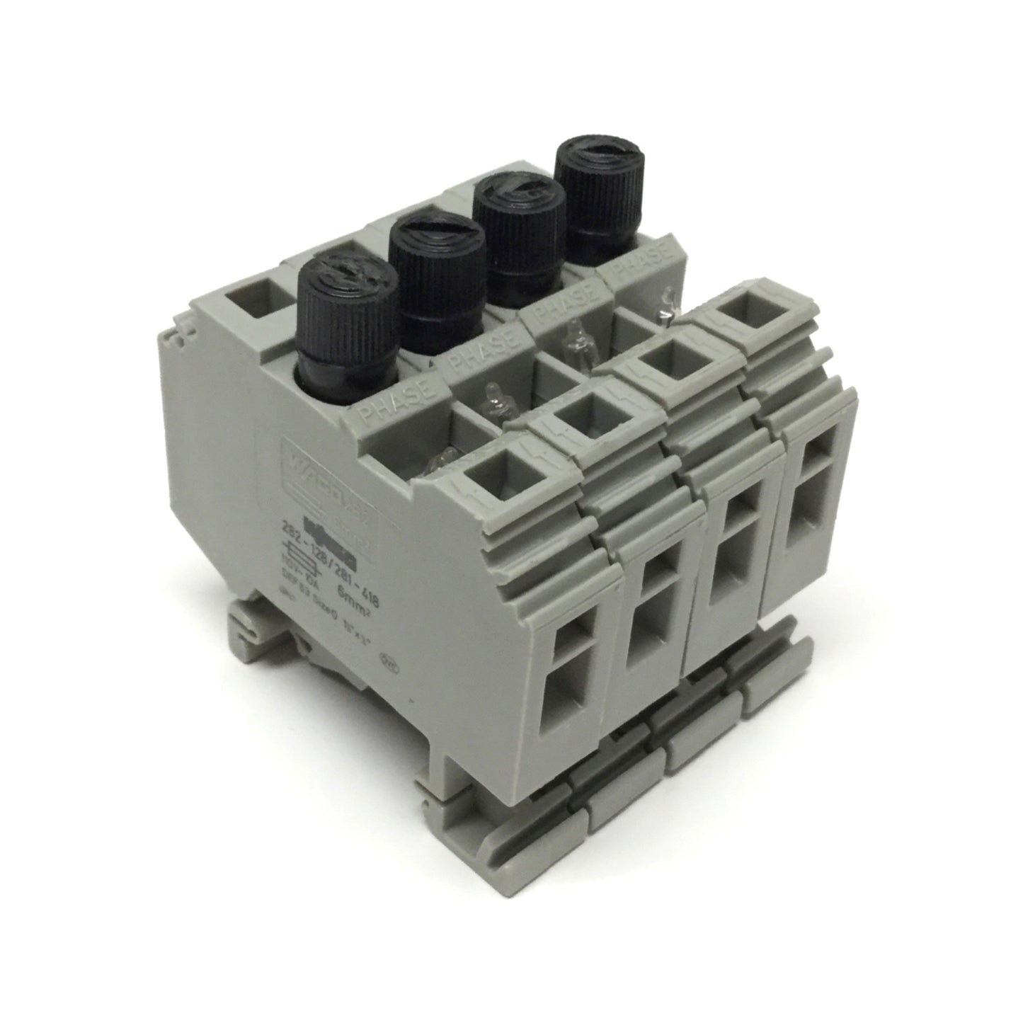 Used Lot of 4 Wago 282-128/281-418 Fuse Holder Terminal Block 1/4" x 1-1/4" 250V 10A