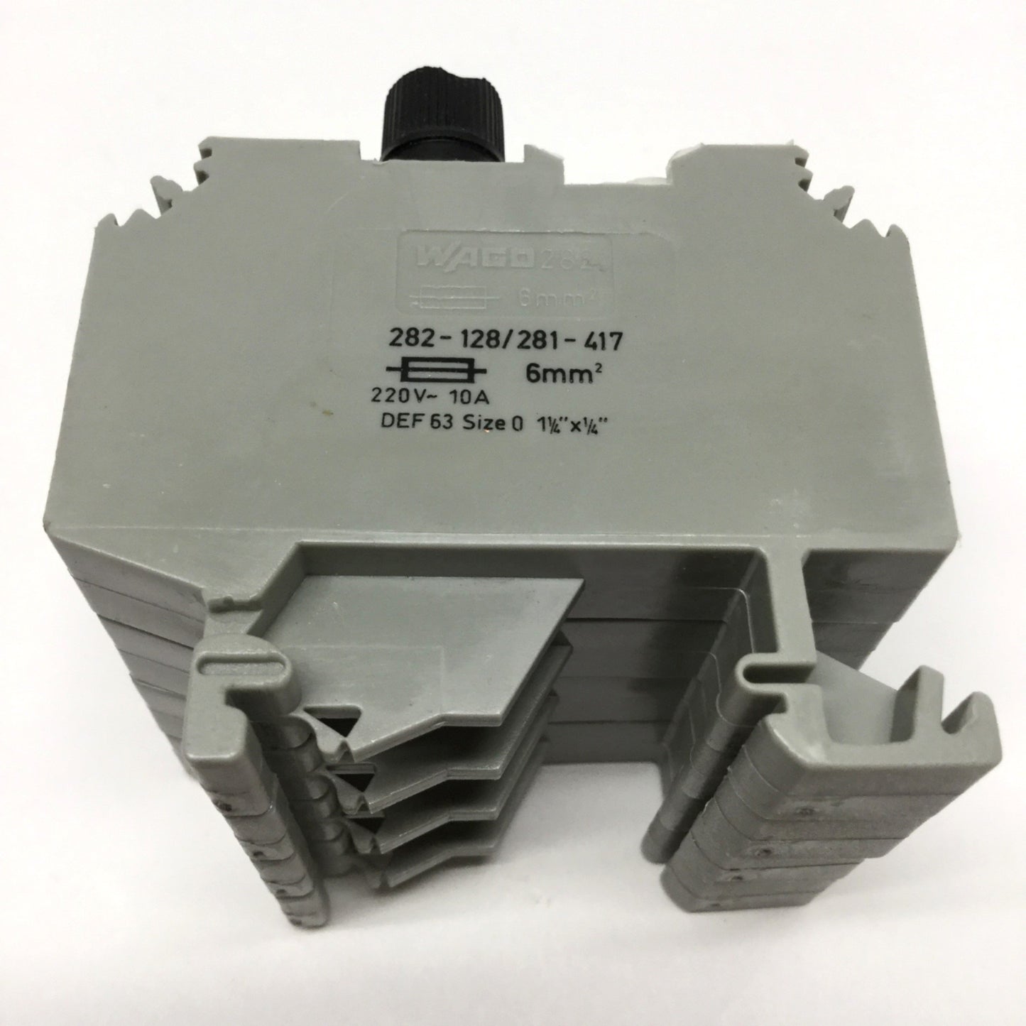 Used Lot of 4 Wago 282-128/281-417 Fuse Holder Terminal Block 1/4" x 1-1/4" 250V 10A