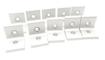 Used Lot of 10 80/20 40-4302 Aluminum Extrusion Inside Corner Bracket 40 Series