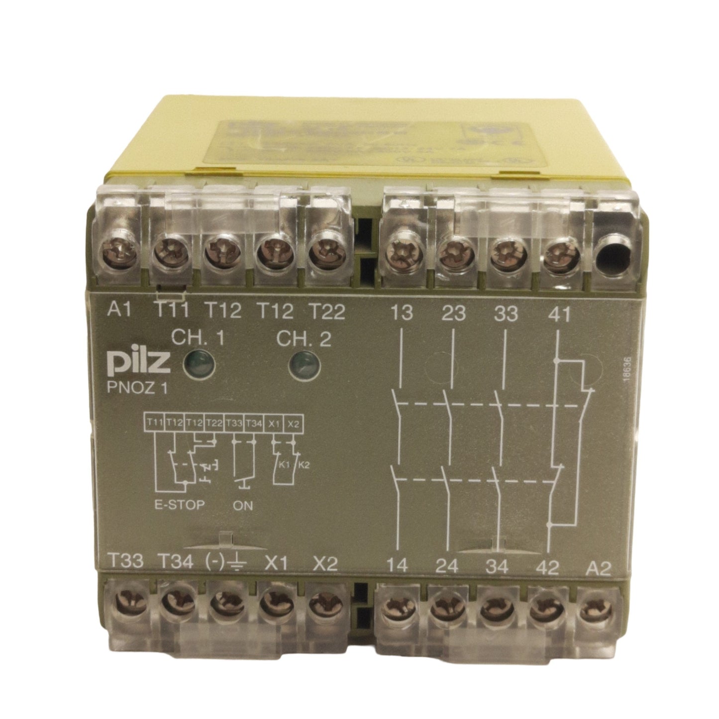 New Pilz PNOZ1 3S 1O 475650 Safety Relay Coil: 230VAC, 3x N/O 1x N/C Contacts