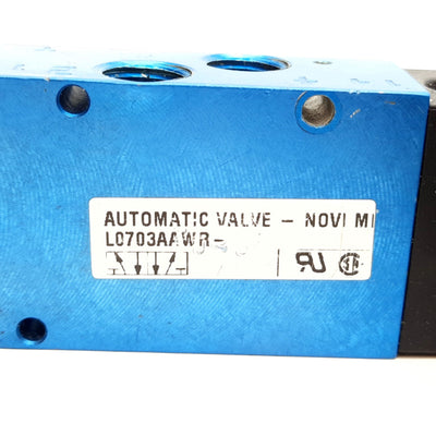 Used Automatic Valve L0703AAWR Solenoid Valve, 2-Position 5-Port, 24VDC, 1/4" NPT