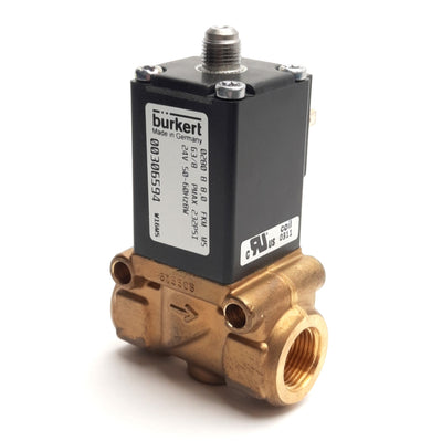 Used Burkert 0280-B-8.0-FKM-MS 00306594 Solenoid Valve, G3/8, 232Psi, 24V AC Coil