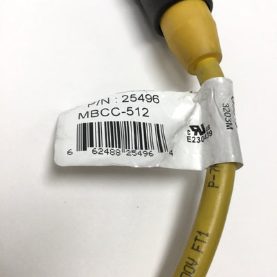Used Banner MBCC-512 Sensor Cable, Flying Leads to 5-Pin Mini-Style QD Female, 9'