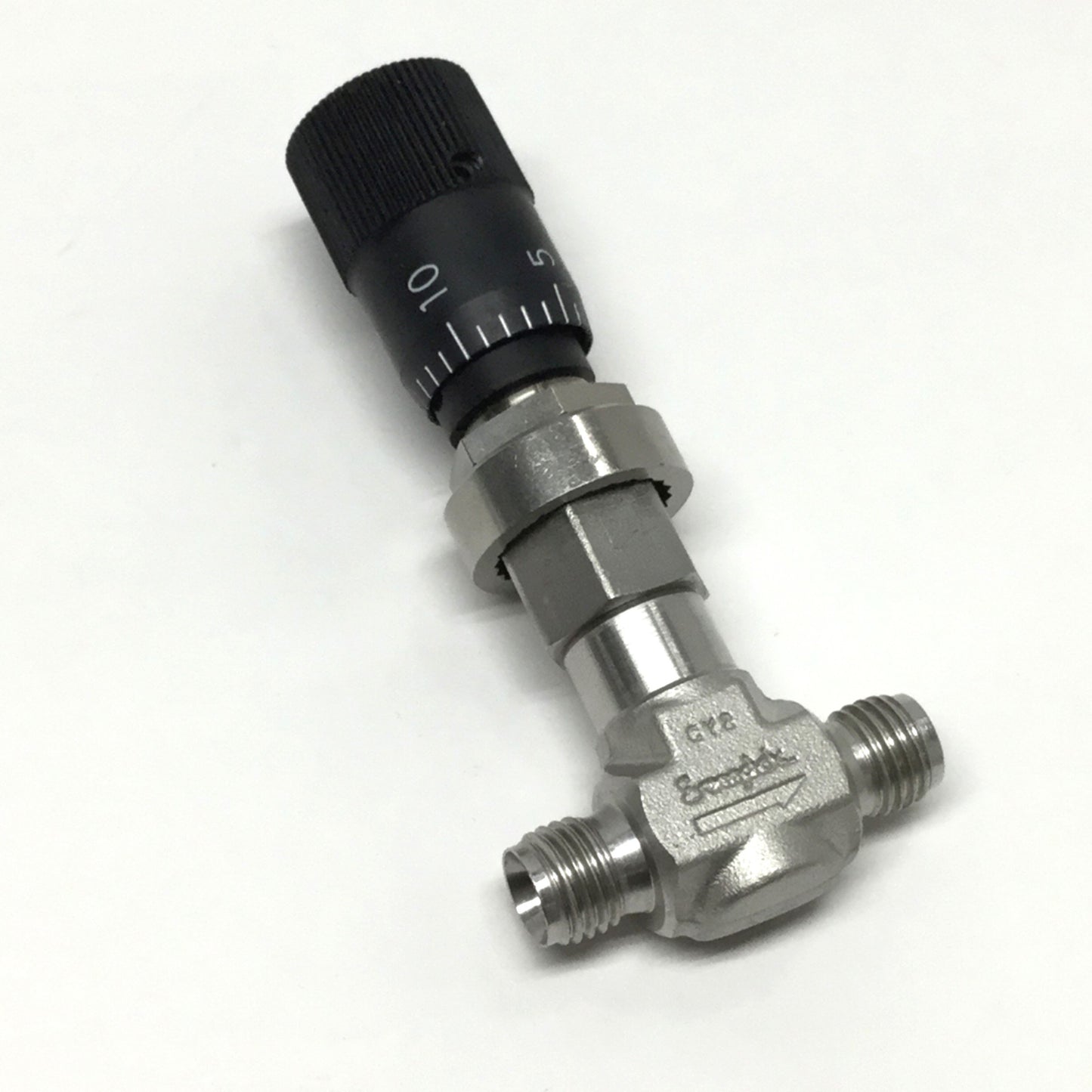 Used Swagelok SS-4MG-MH Vernier Medium Flow Metering Valve, 1/4" Tube Fitting, 316SS