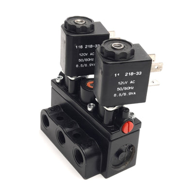 Used Aro Fluid A211SD-120-A-G Pneumatic Valve 2-Pos 4-Way, 1/8" NPTF, 120V AC Coil
