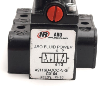 Used Aro Fluid A211SD-000-N-G Pneumatic Valve 2-Position 4-Way, 1/8" NPTF