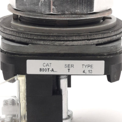 Used Allen Bradley 800T-A2D1 30mm Momentary Pushbutton, Flush, Black, 1NO, 600V Max