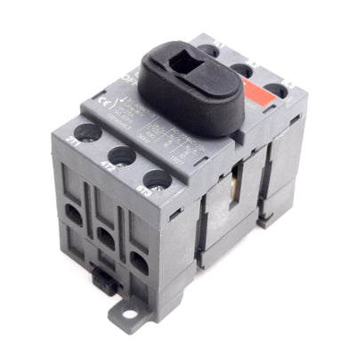 Used ABB OT16F3 Disconnect Switch, 3-Pole, Rating: 25A 600VAC, DIN Rail Mount