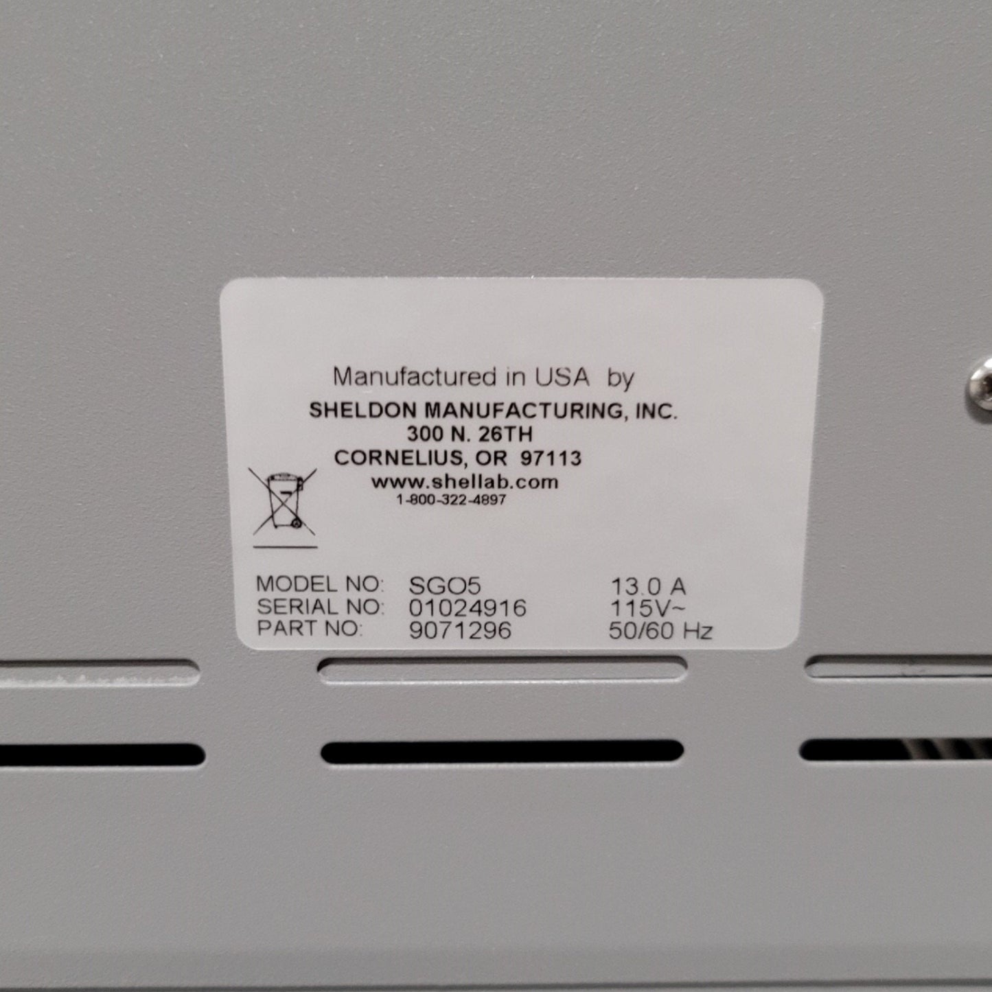 New Shel Lab SLG522 SGO5 Gravity Convection Laboratory Oven 4.9CuFt, 306°C, 120VAC