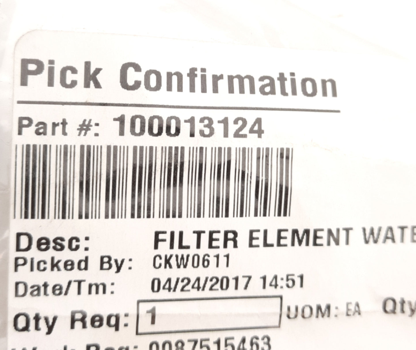 Used CompAir Gardner Denver Yursat 100013124 Filter Element Water Filter, D37H