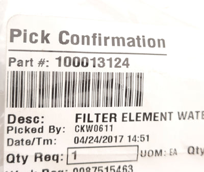 Used CompAir Gardner Denver Yursat 100013124 Filter Element Water Filter, D37H