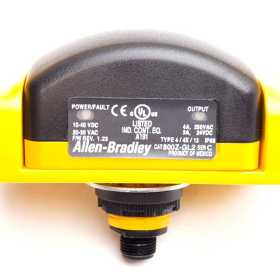 Used Allen Bradley 800Z-GL2Q5B Zero-Force Touch Button, 10-40VDC 20-30VAC, W/ Guard