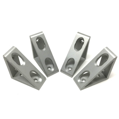 Used Lot of 4 80/20 4336 Tall Gusseted Inside 90° Corner Bracket, 4-Hole, 15 Series
