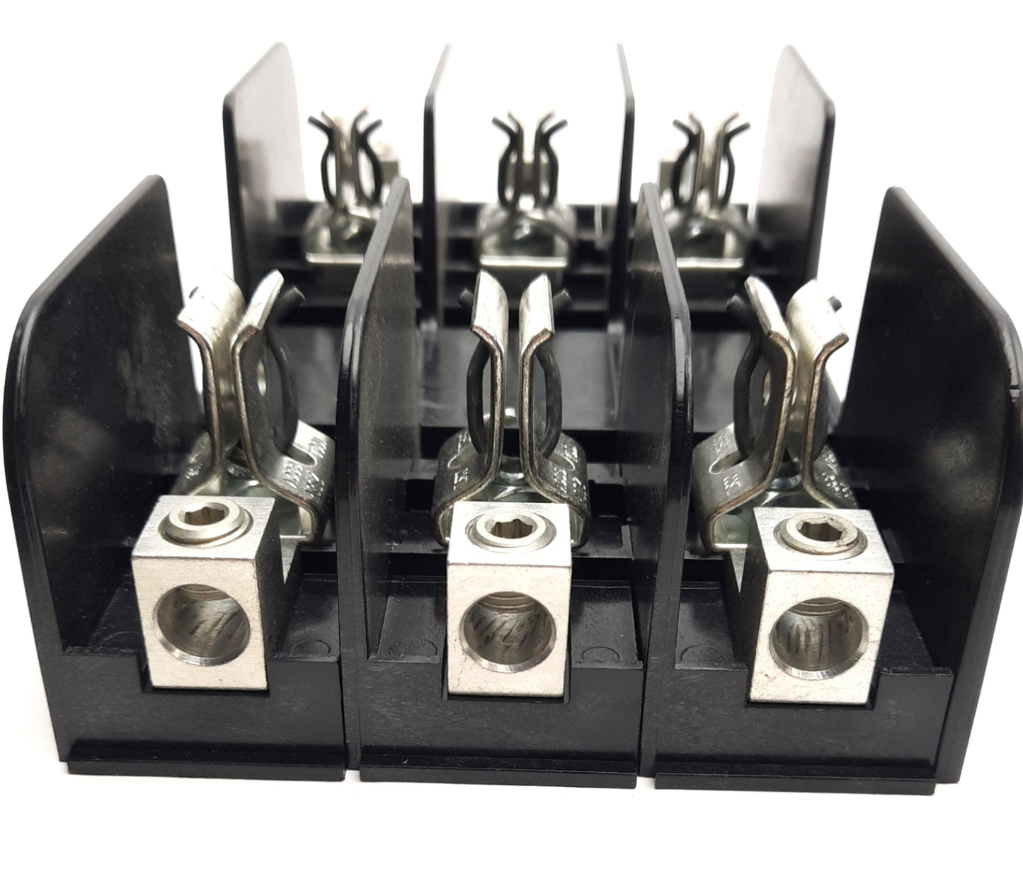 Used Ferraz Shawmut 21038 Mersen Fuse Block 250V 100A, 3-Pole, Class H & K Fuses