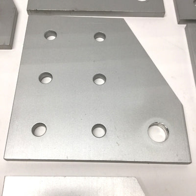 Used Lot of 8 80/20 4329 90° Angled Stacked Flat Plate, 7-Hole, 15 Series *Modified*