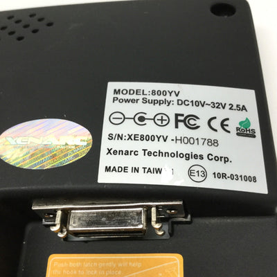 Used Xenarc 800YV 8" Rugged LCD Monitor LED Display, VGA / AV 26-pin HD, 4:3 800x600