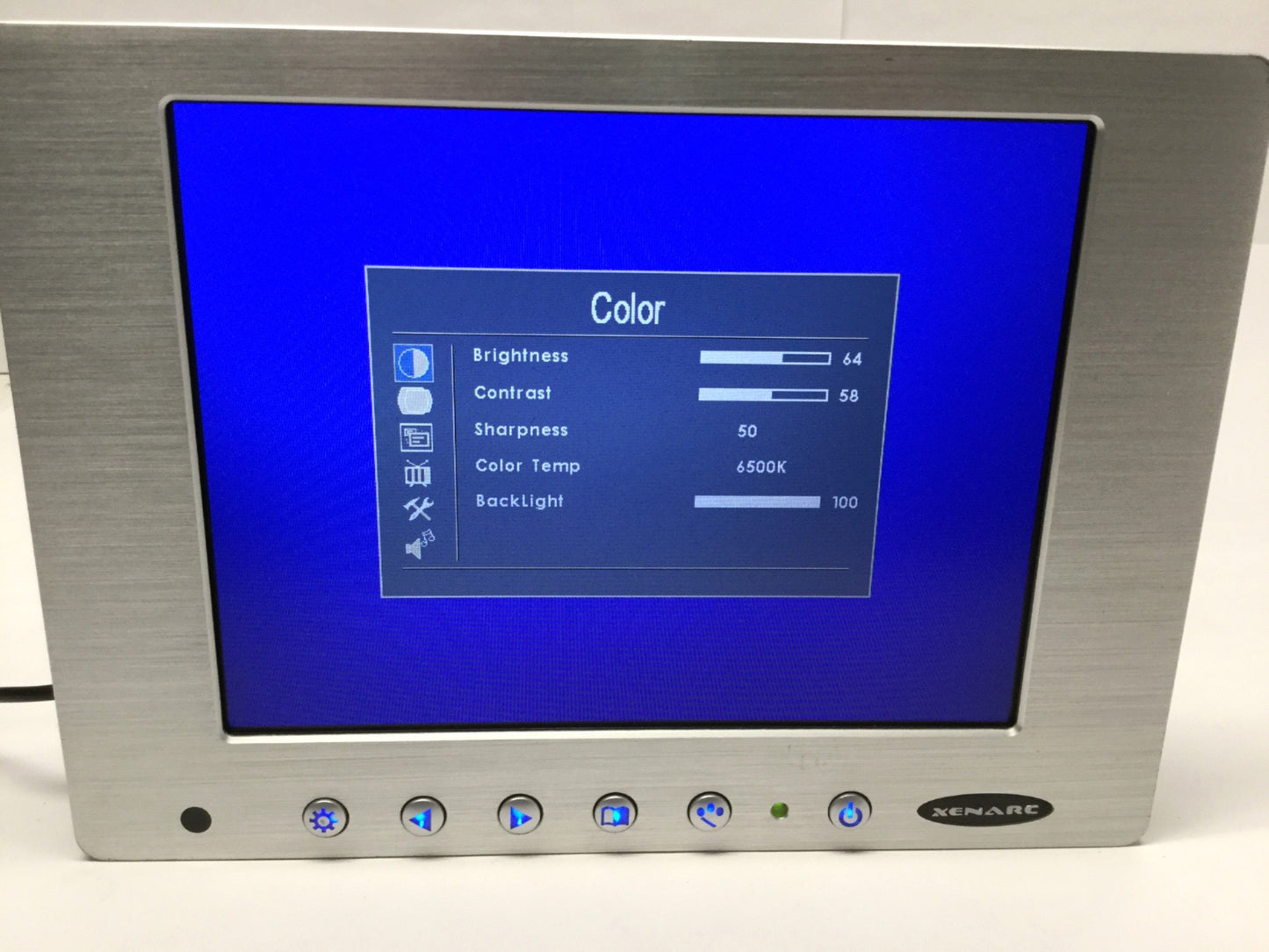 Used Xenarc 800YV 8" Rugged LCD Monitor LED Display, VGA / AV 26-pin HD, 4:3 800x600