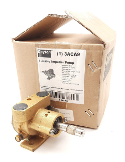 New Dayton 3ACA9 Self-Priming Flexible Impeller Pedestal Pump 1/2" NPT 70ft Head