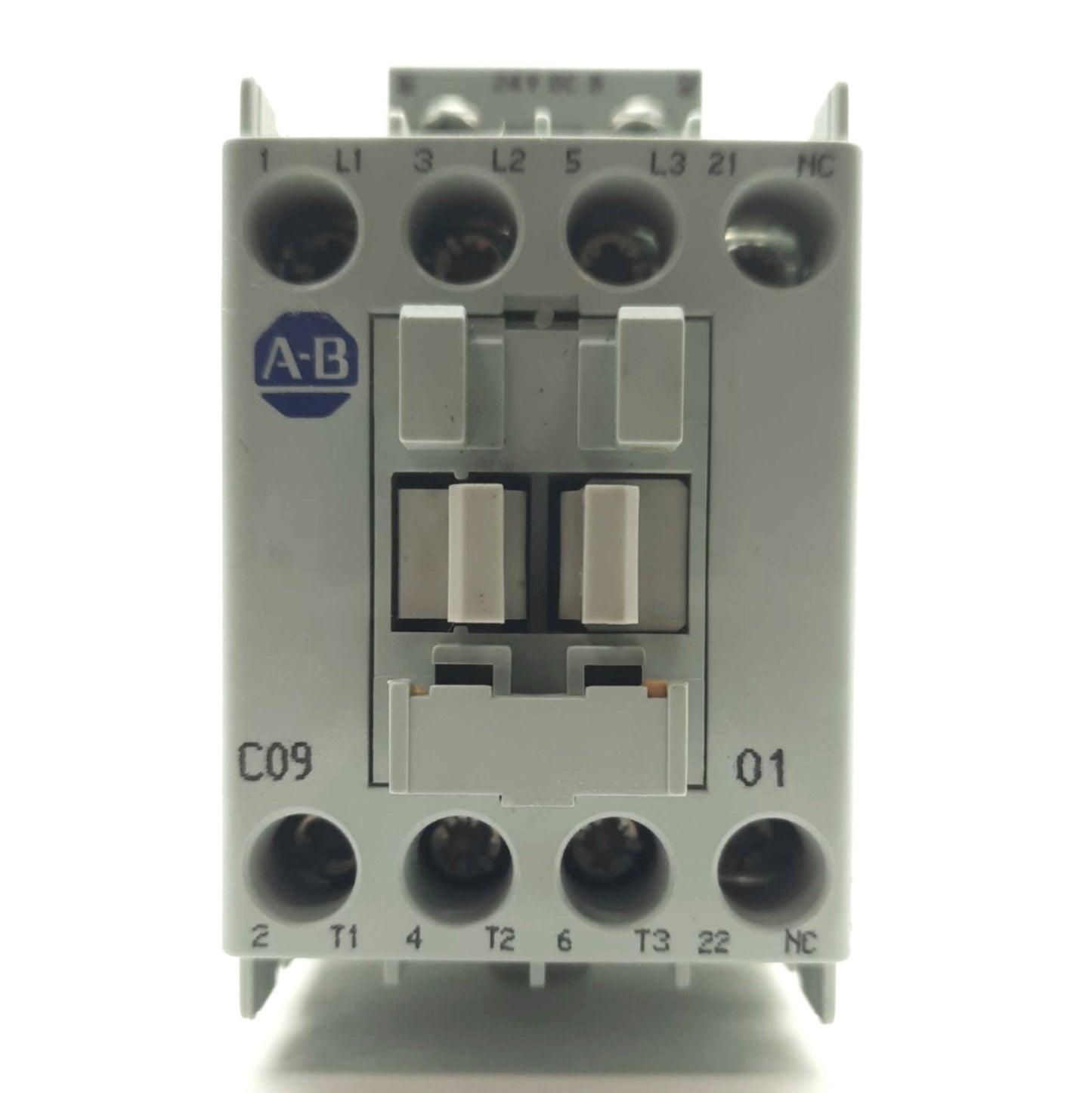 Used Allen Bradley 100-C09DJ01 IEC Contactor, 3-Pole NC Aux, 9A 600VAC 24VDC Coil