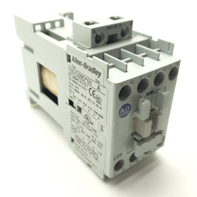 Used Allen Bradley 100-C09DJ01 IEC Contactor, 3-Pole NC Aux, 9A 600VAC 24VDC Coil