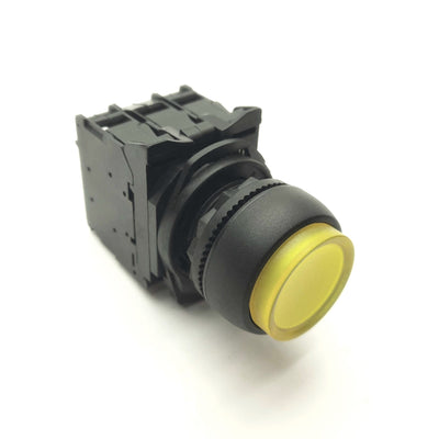 Used Allen Bradley 800FP-LE5PN3WX11 Yellow Pushbutton NO/NC 600V 10A 24V LED 22mm
