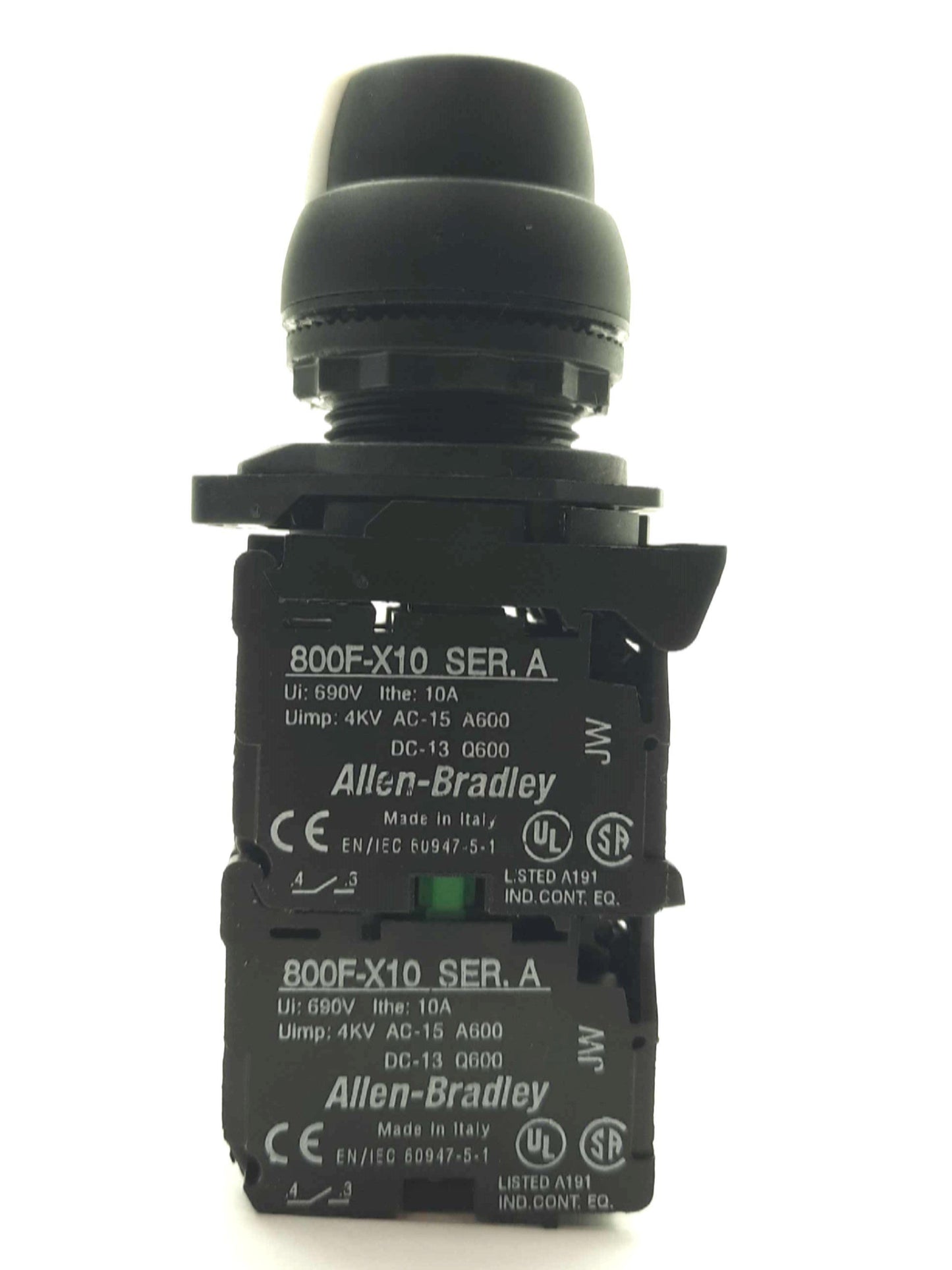 Used Allen Bradley 800FP-KM34PX40 Key Selector Switch 3-Position 4x NO 600V 10A 22mm