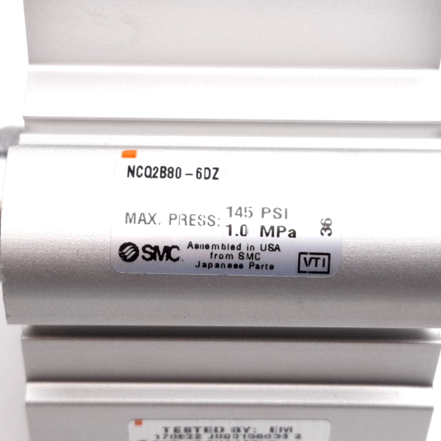 New SMC NCQ2B80-6DZ Compact Cylinder, Bore: 80mm, Stroke: 6mm, 1.0MPa, Rc3/8
