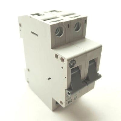 Used Allen Bradley 1492-SP2C300 Circuit Breakers, 2-Pole, 30A, C-Curve, 480Y/277VAC